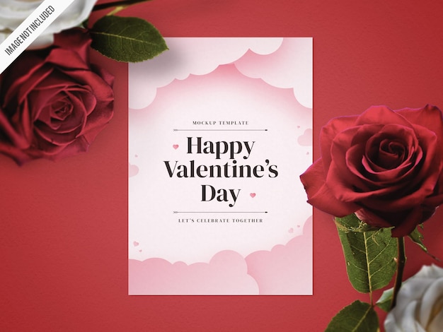 Valentines day flyer mockup