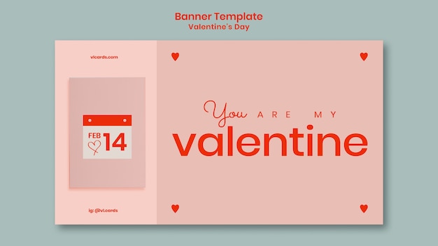 Free PSD valentines day horizontal banner template