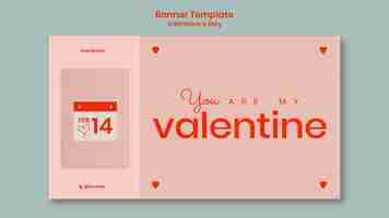 PSD gratuito modello di banner orizzontale di san valentino