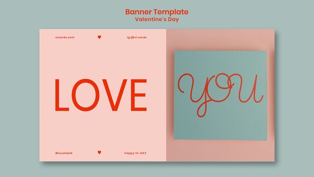 Free PSD valentines day horizontal banner template