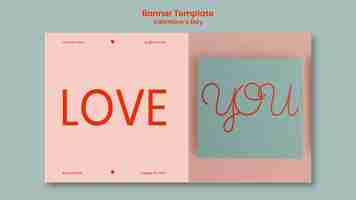 Free PSD valentines day horizontal banner template