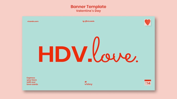 Free PSD valentines day horizontal banner template