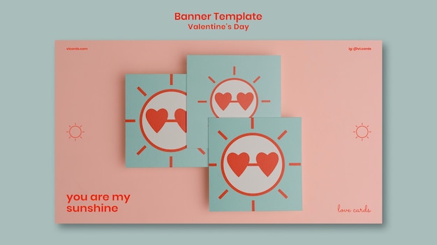 Valentines day horizontal banner template – Free PSD download