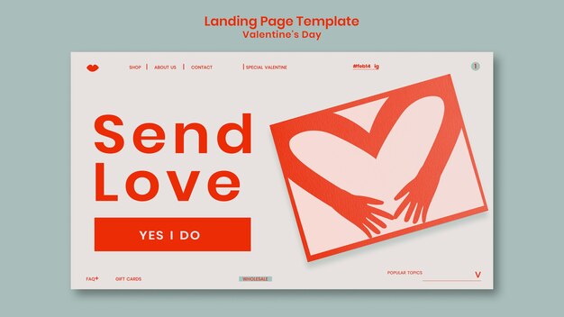 Valentines day landing page template