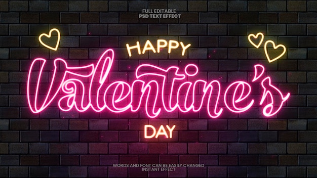 Valentines Day Neon Text Effect