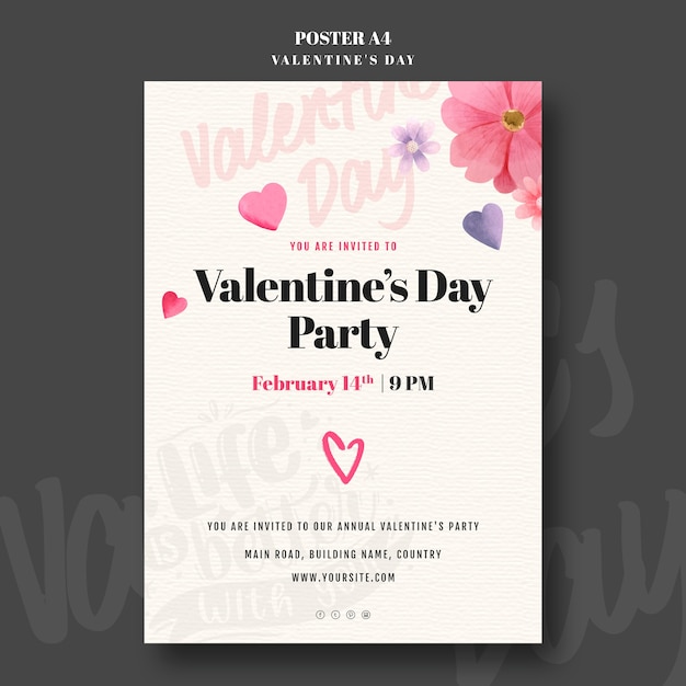 Valentines day poster design template