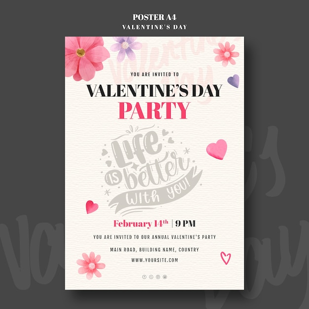 Free PSD valentines day poster design template