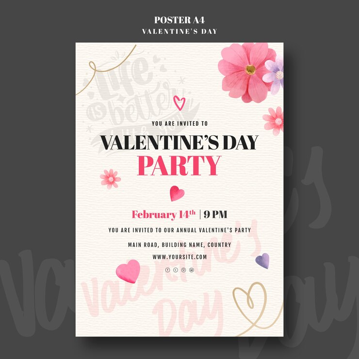 Free PSD valentines day poster design template