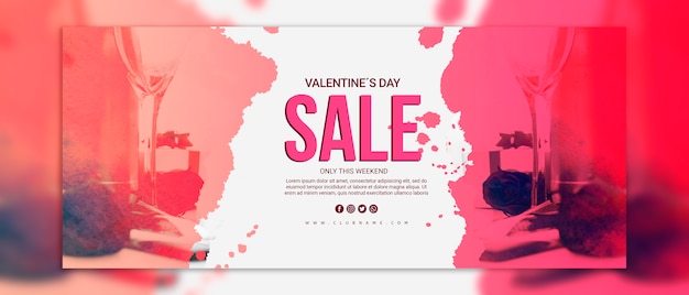 Valentines day sale banners mockup