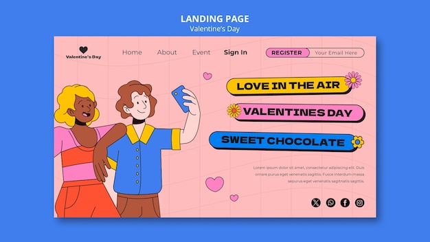 PSD gratuito disegno del modello per il giorno di san valentino