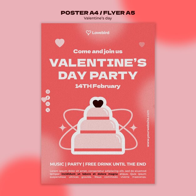 Free PSD valentines day template design