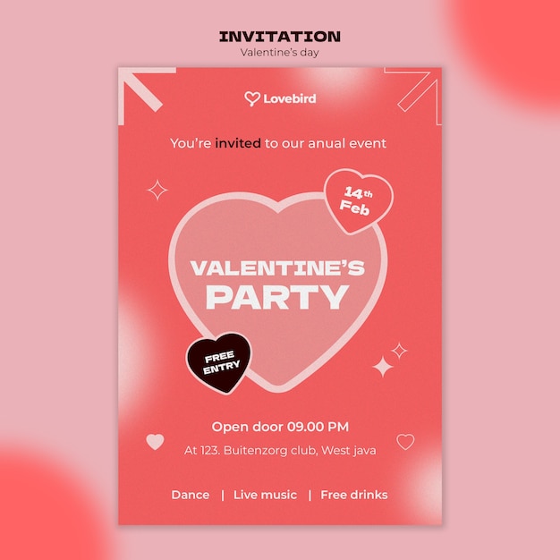 Free PSD valentines day template design