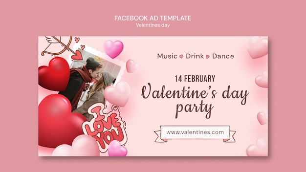 Free PSD valentines day template design