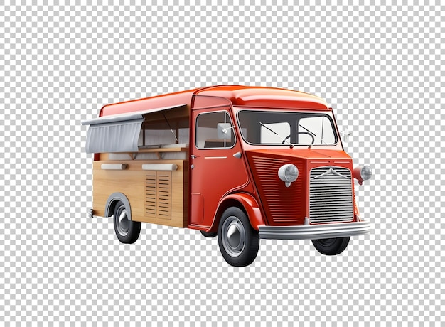 Free PSD van food truck isolated on background
