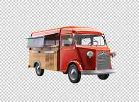 Free PSD van food truck isolated on background