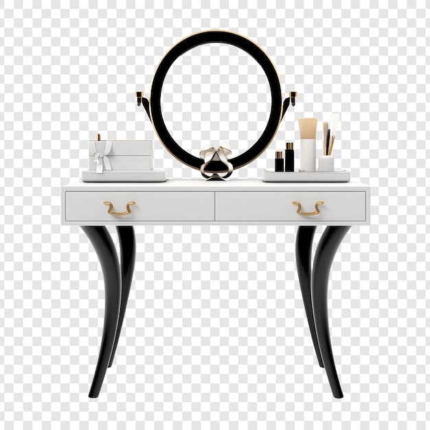 Free PSD vanity table isolated on transparent background