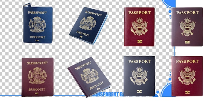 Free PSD variety of passport designs for travel marketing