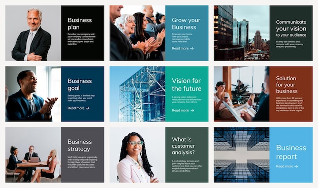 Free PSD various business presentation templates psd with people photography collection