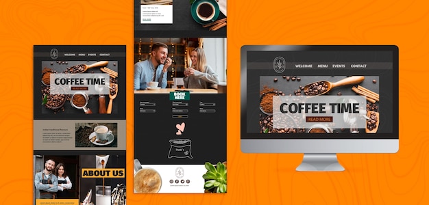 Various coffee time templates and screen