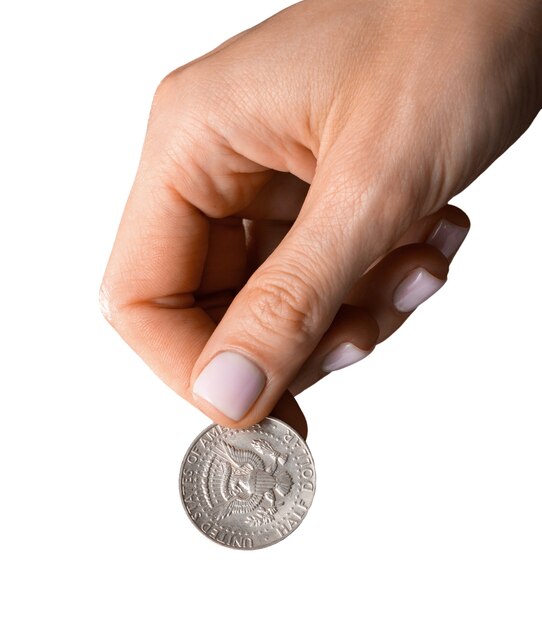 Various coins isolated