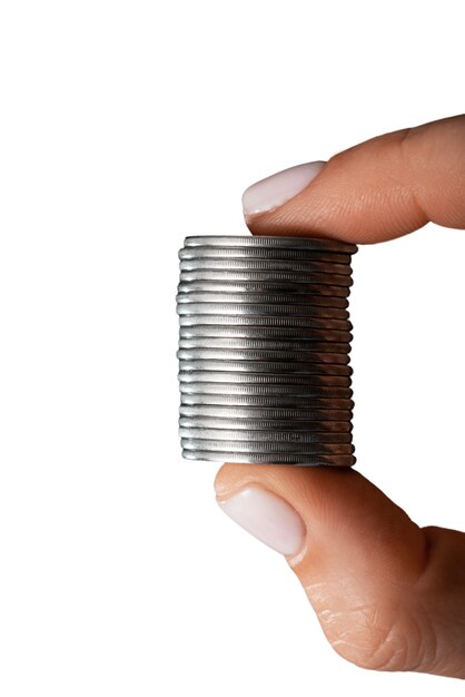 various coins isolated
