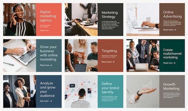 Free PSD various digital marketing templates psd business presentation set