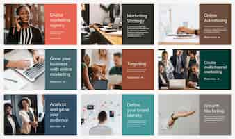 Free PSD various digital marketing templates psd business presentation set