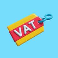 Free PSD vat tag in 3d rendering