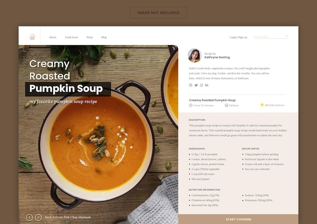 Free PSD vegan food landing page template