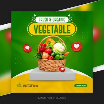야채와 과일 배달 소셜 미디어 인스타그램 포스트 템플릿
