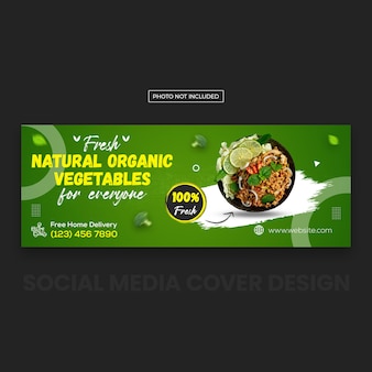 Vegetable facebook cover and social media banner template design