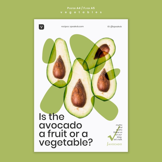 Free PSD vegetables concept poster template