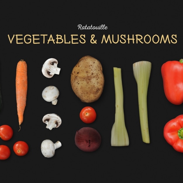 Vegetables and mushrooms background