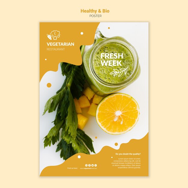 vegetarian restaurant poster template
