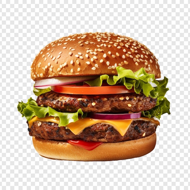 Veggie burger isolated on transparent background