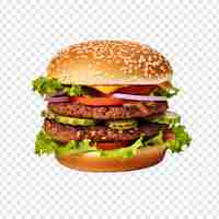 Free PSD veggie burger isolated on transparent background