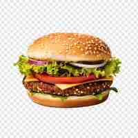 Free PSD veggie burger isolated on transparent background