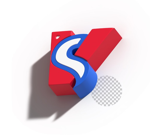 Versus Sign Letter 3D Logo – Free PSD Download