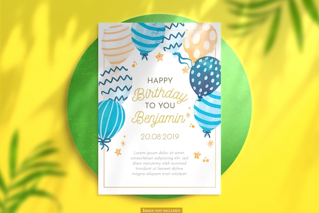 Vertical birthday card mockup