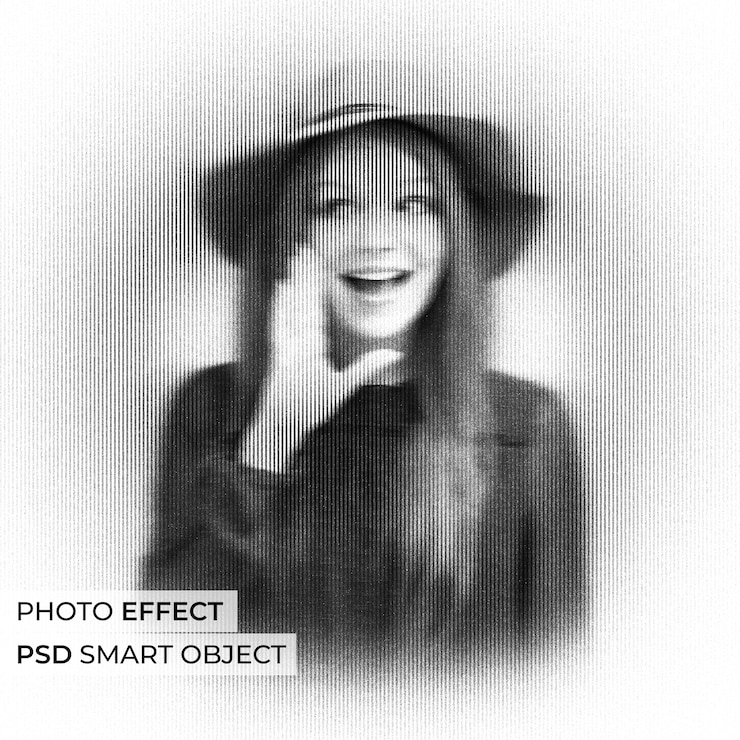 Free PSD vertical blurred lines photo effect