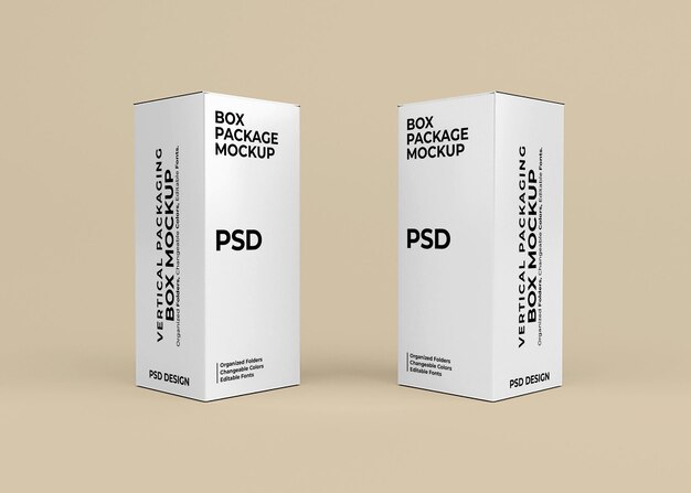 Download Premium PSD | Vertical box mockup design for product packaging
