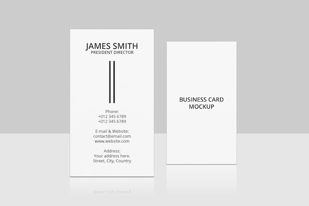 Vertical business card mockup design