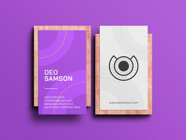 Vertical business card mockup