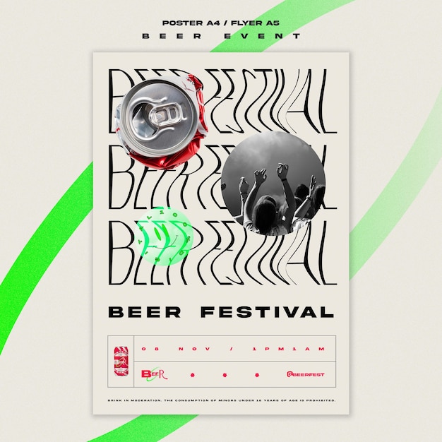 Free PSD vertical flyer for beer festival