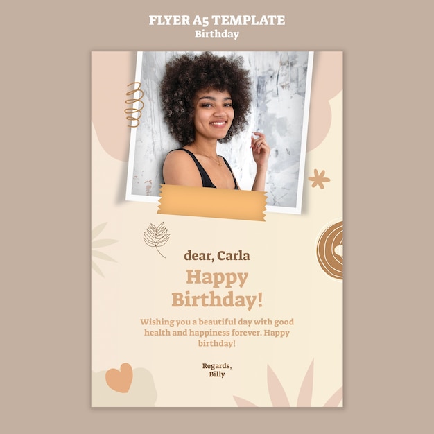 Free PSD vertical flyer for birthday celebration