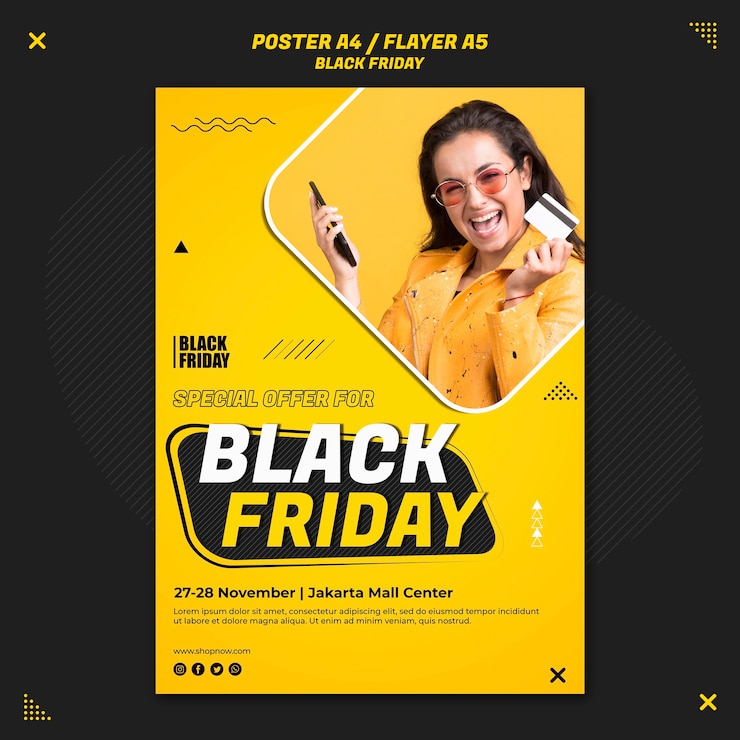 Free PSD vertical flyer for black friday sale