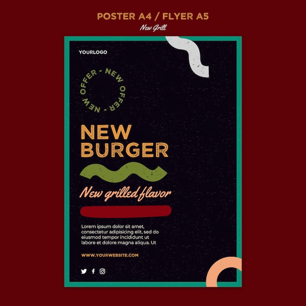 Vertical flyer for burger restaurant