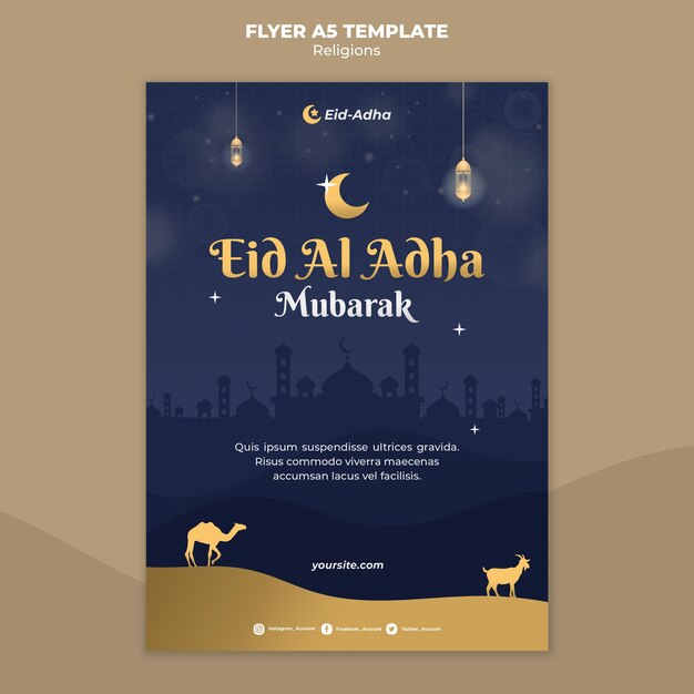 vertical flyer for eid al adha celebration