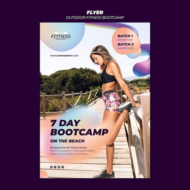 Free PSD vertical flyer for fitness outdoors