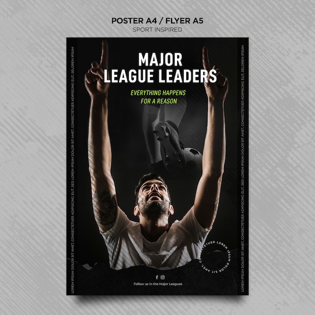 Free PSD vertical flyer for football club